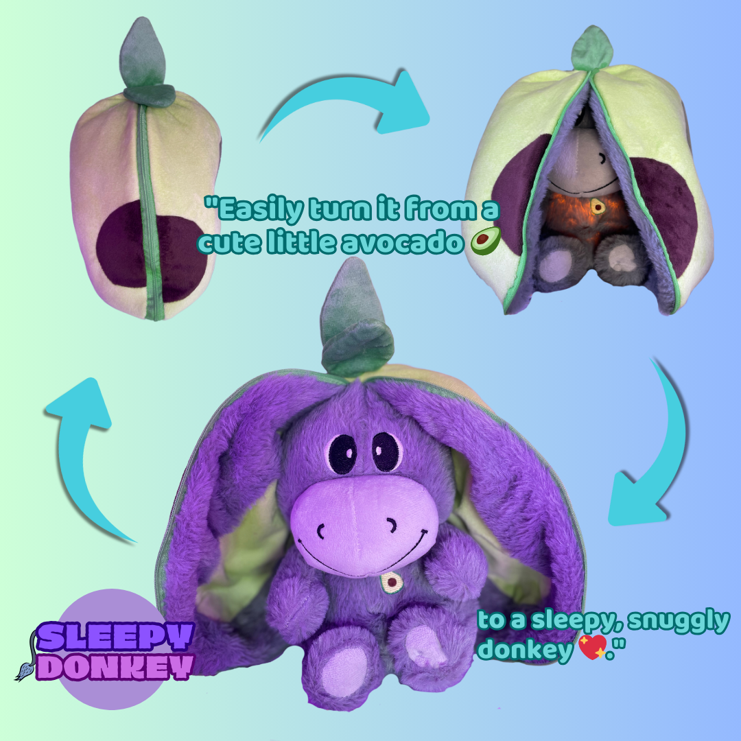 Stuffed Donkey toy that breathes to sleep, anti-stress.