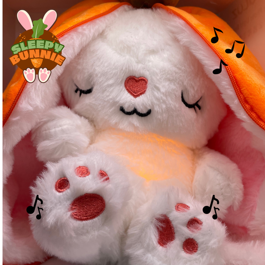 Stuffed Bunnie toy that breathes to sleep, anti-stress.